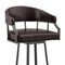 Armen Living Valerie 30" Swivel Brown Faux Leather and Java Brown Metal Bar Stool LCVLBAJVCHO30 - alternate 8
